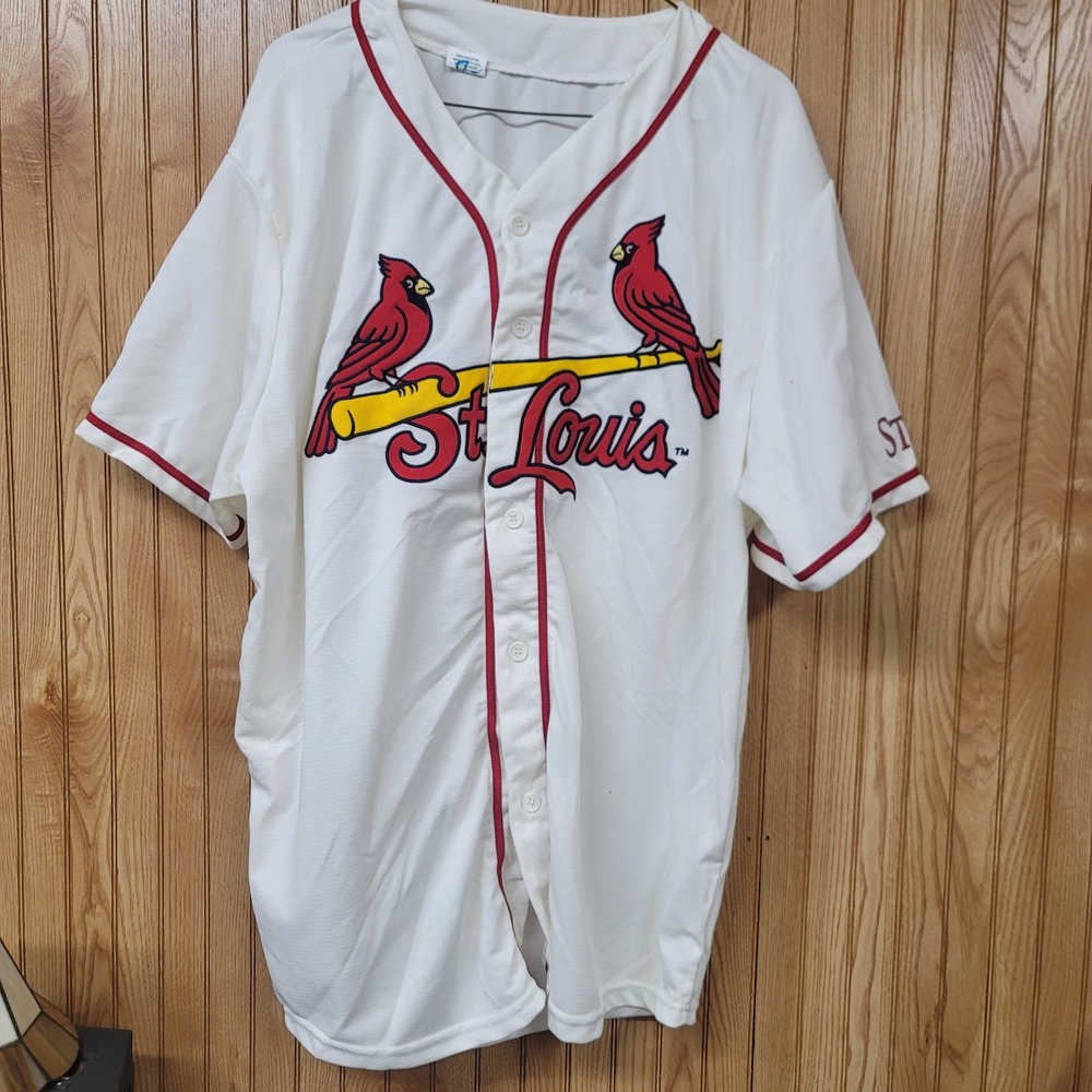 St Louis Cardinals MLB Baseball Jersey White Button Front XXL Mens Sportswear